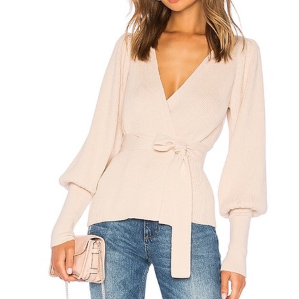 Pre-loved Ulla Johnson Baby Alpaca Pink Wrap Sweater Cardigan S